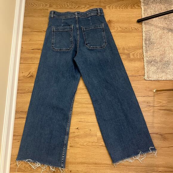 Zara Women's Denim High Waisted Ankle Size 12 Medium Wash EUC - Picture 7 of 8